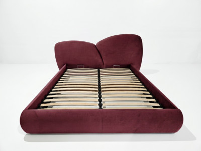 Lit bas DANAE tissu velours lisse
