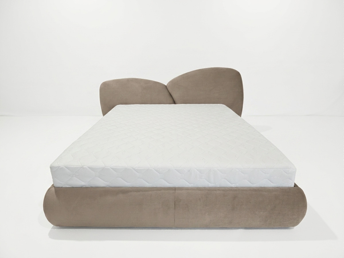 Lit bas DANAE velours lisse taupe — vue 6
