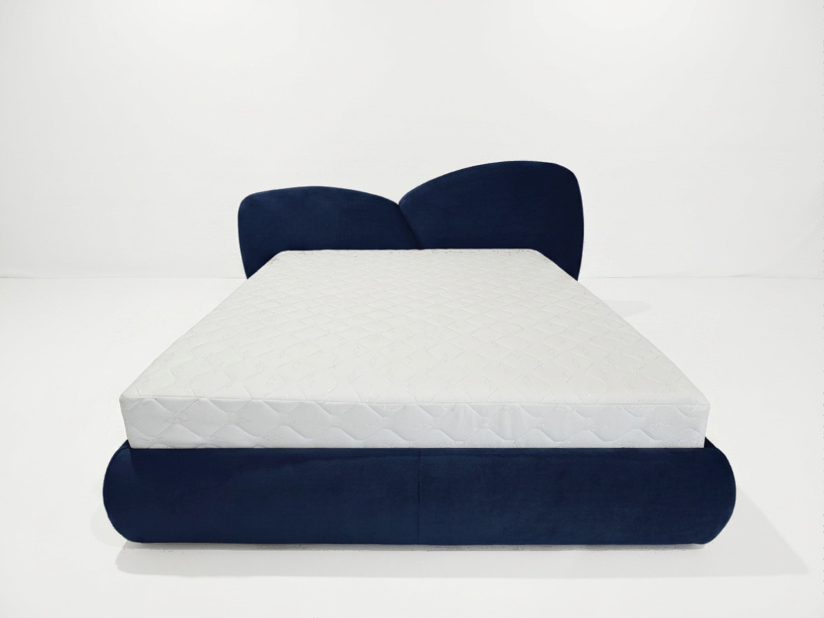 Lit bas DANAE velours lisse bleu — vue 6