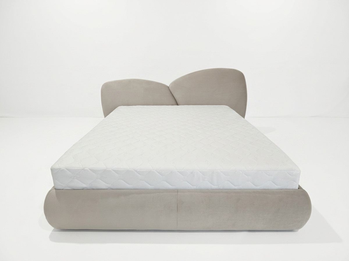 Lit bas DANAE velours lisse beige — vue 6