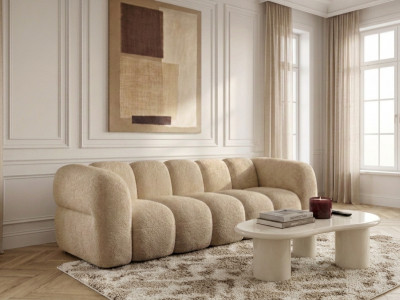 Canapé droit fixe 3 places CURVY tissu chenille