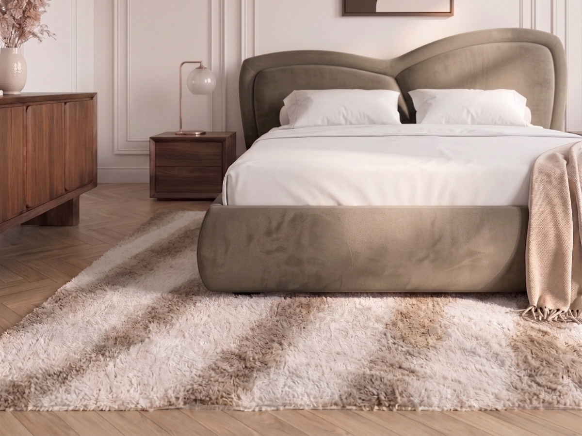 Lit bas DANIELA velours lisse taupe — vue 5