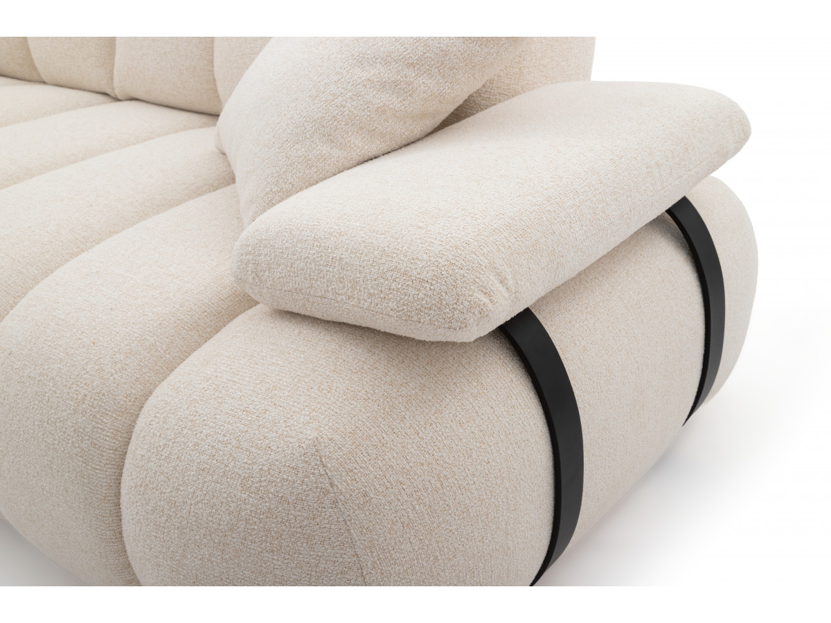 Canapé droit 4 places avec dossier rétractable RIVOLI tissu chiné