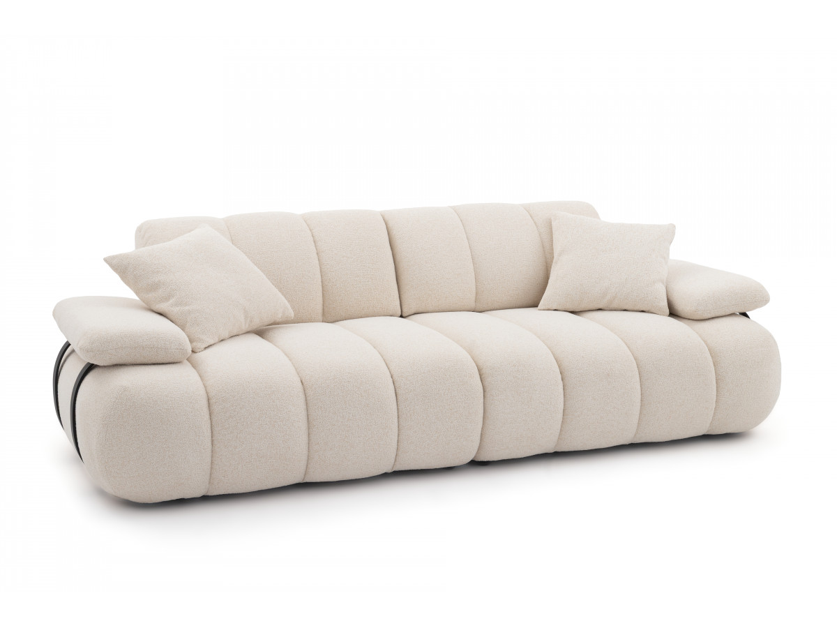Canapé droit 4 places avec dossier rétractable RIVOLI tissu chiné
