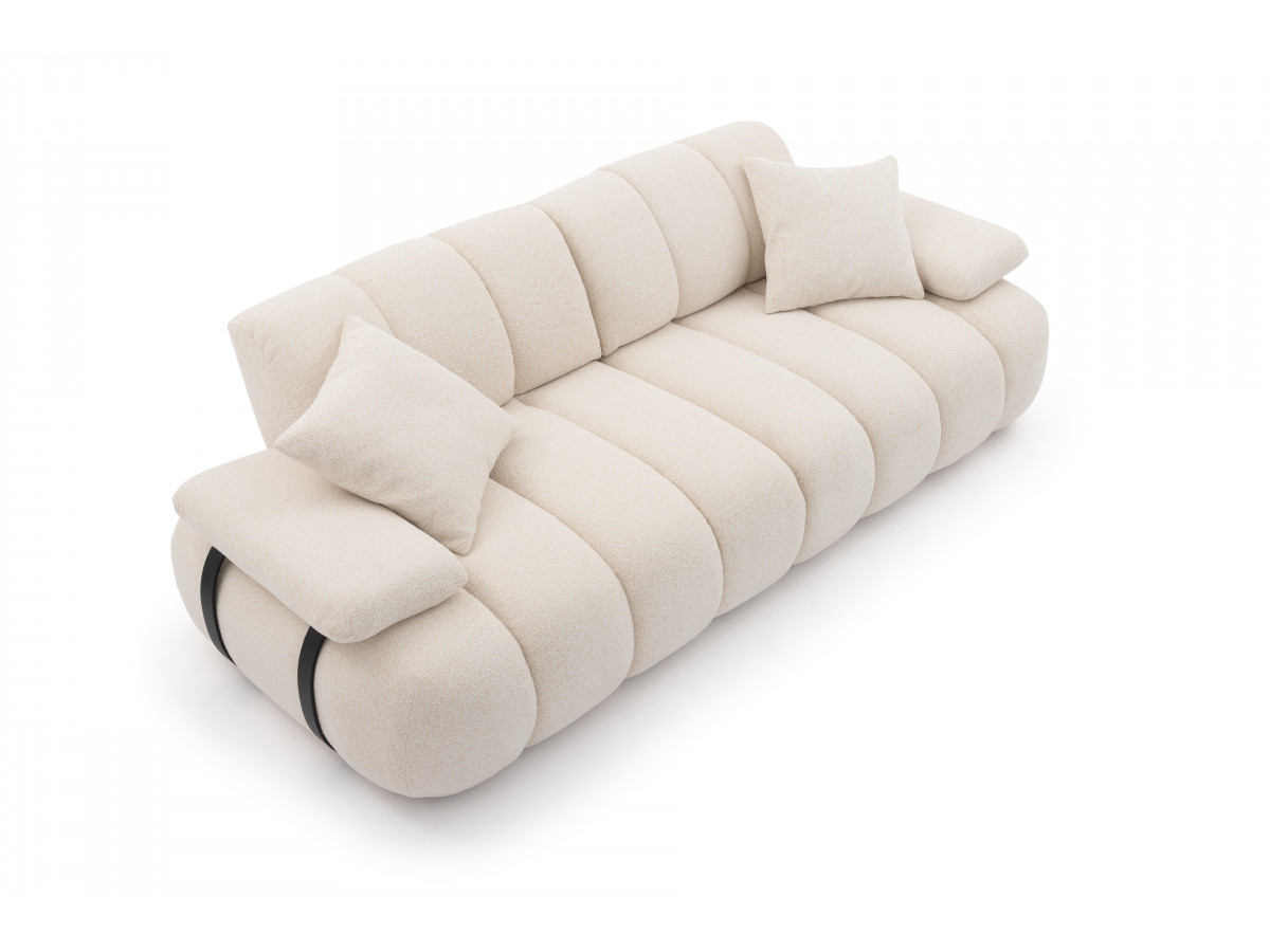 Canapé droit 4 places avec dossier rétractable RIVOLI tissu chiné