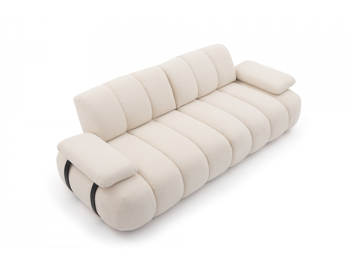 Canapé droit 4 places avec dossier rétractable RIVOLI tissu chiné