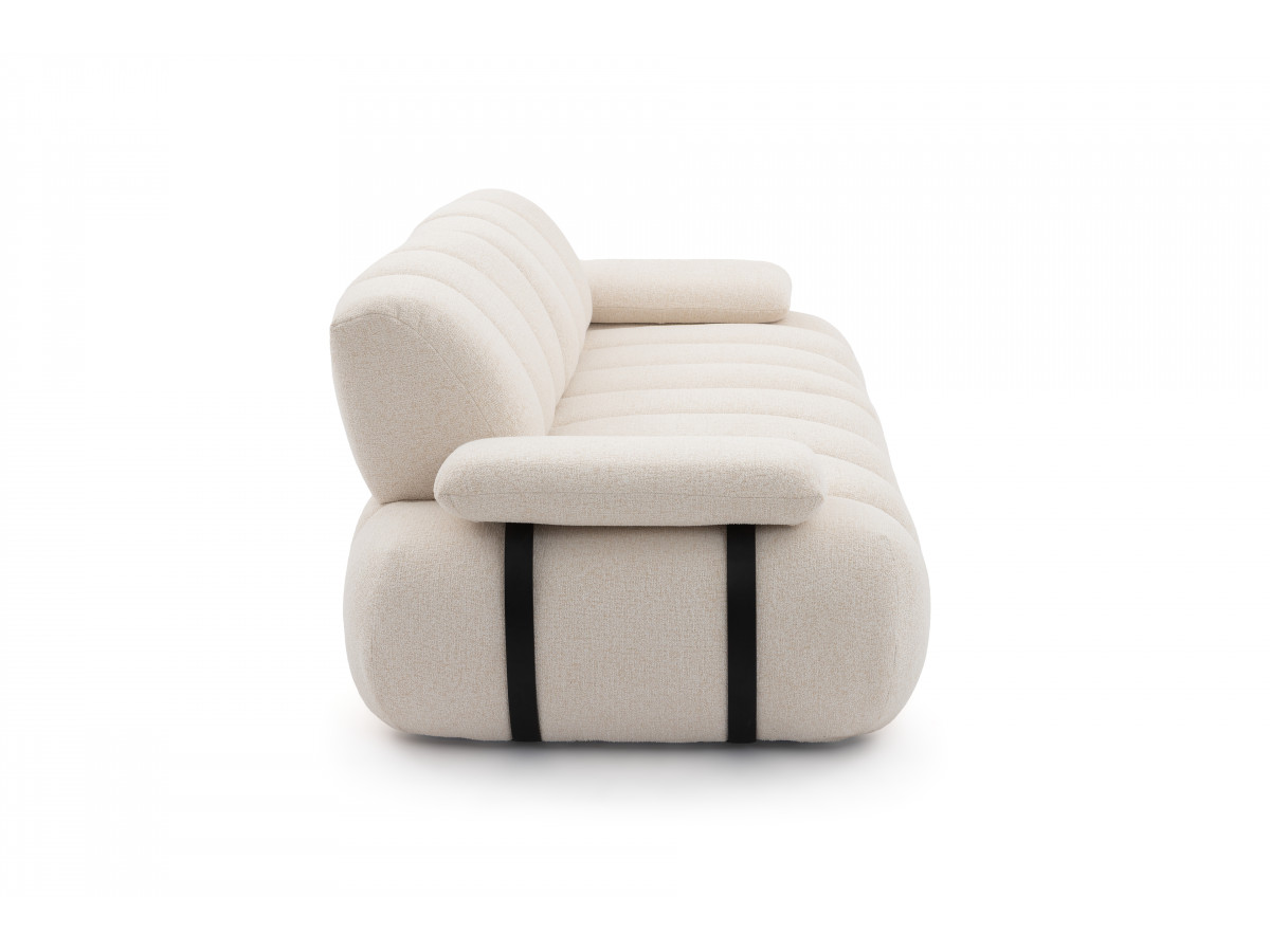 Canapé droit 4 places avec dossier rétractable RIVOLI tissu chiné