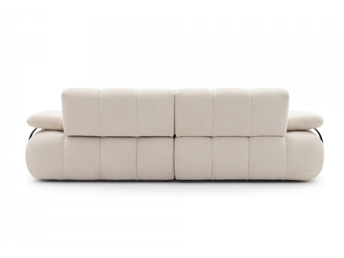 Canapé droit 4 places avec dossier rétractable RIVOLI tissu chiné