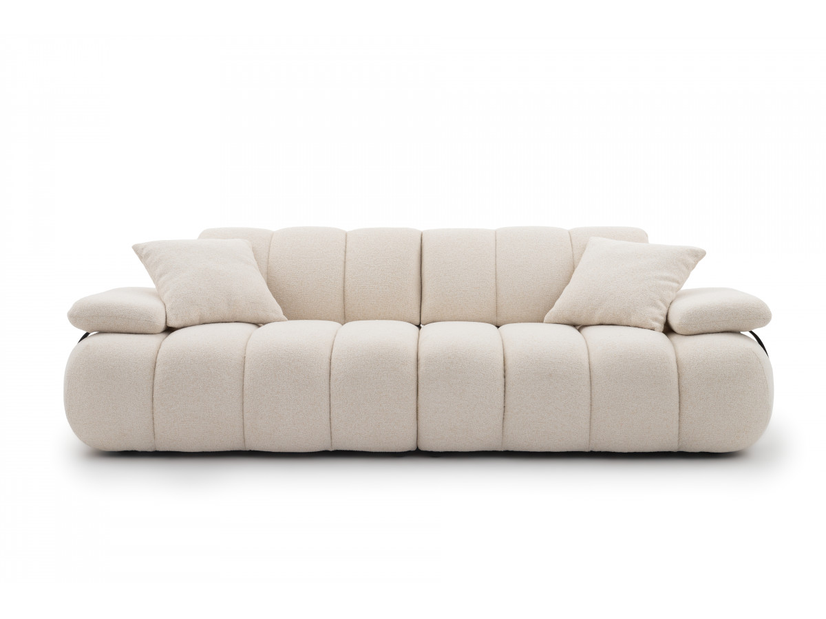 Canapé droit 4 places avec dossier rétractable RIVOLI tissu chiné