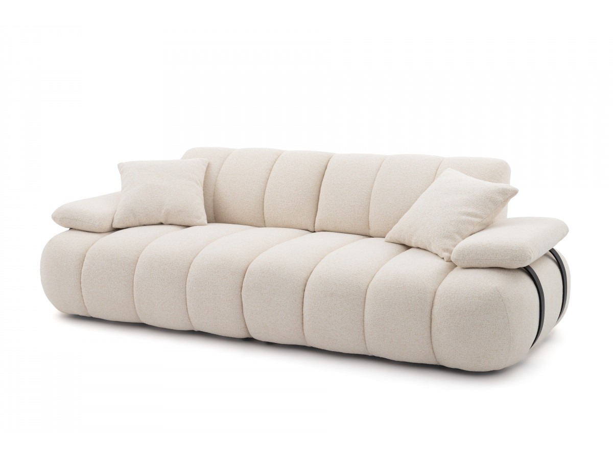 Canapé droit 4 places avec dossier rétractable RIVOLI tissu chiné