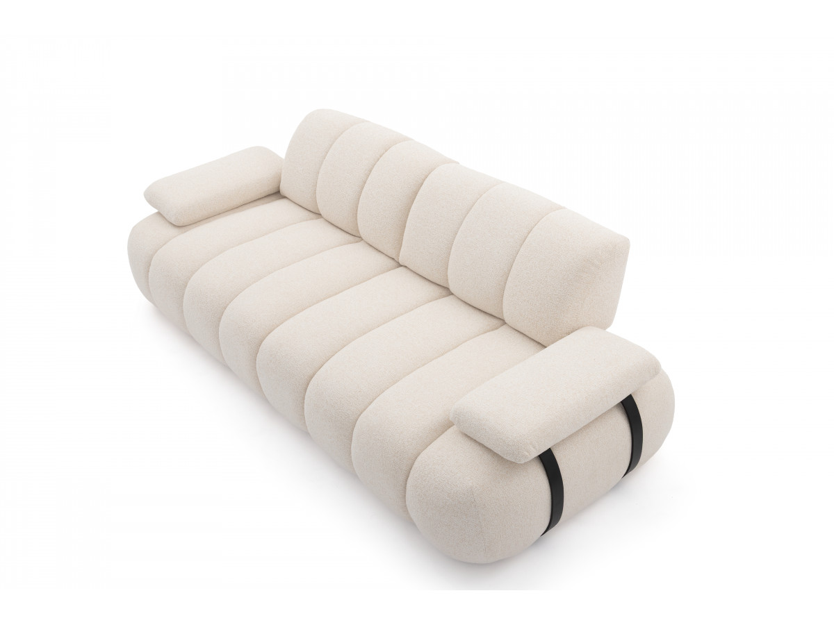 Canapé droit 4 places avec dossier rétractable RIVOLI tissu chiné