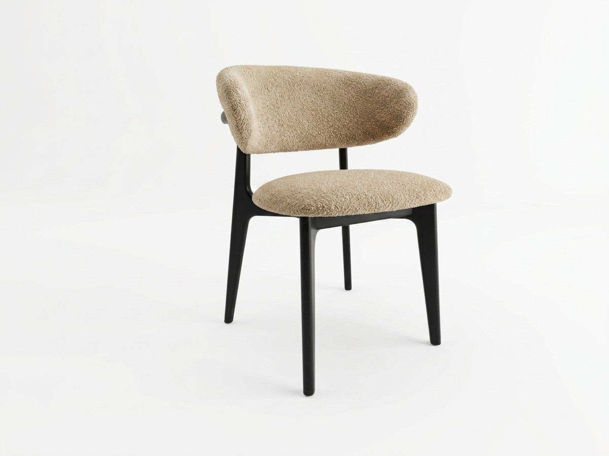 Set van 2 stoelen van beukenhout ROSINE bouclé stof