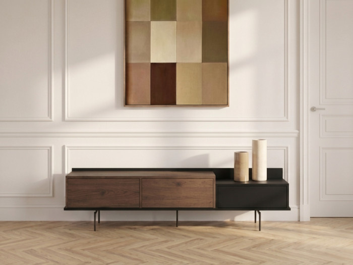 Meuble TV 2 portes 1 tiroir 200 cm FREDA