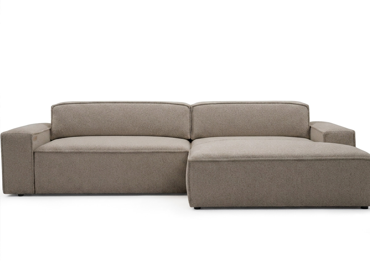 Canapé d'angle convertible avance-recule électrique ABEL tissu chiné