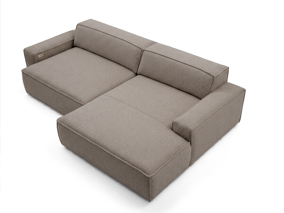 Canapé d'angle convertible avance-recule électrique ABEL tissu chiné