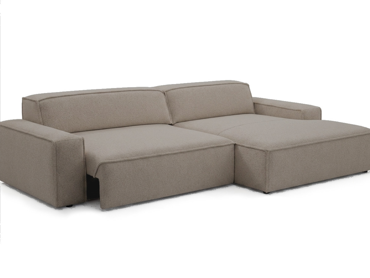 Canapé d'angle convertible avance-recule électrique ABEL tissu chiné