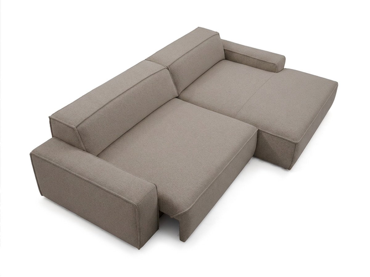 Canapé d'angle convertible avance-recule électrique ABEL tissu chiné