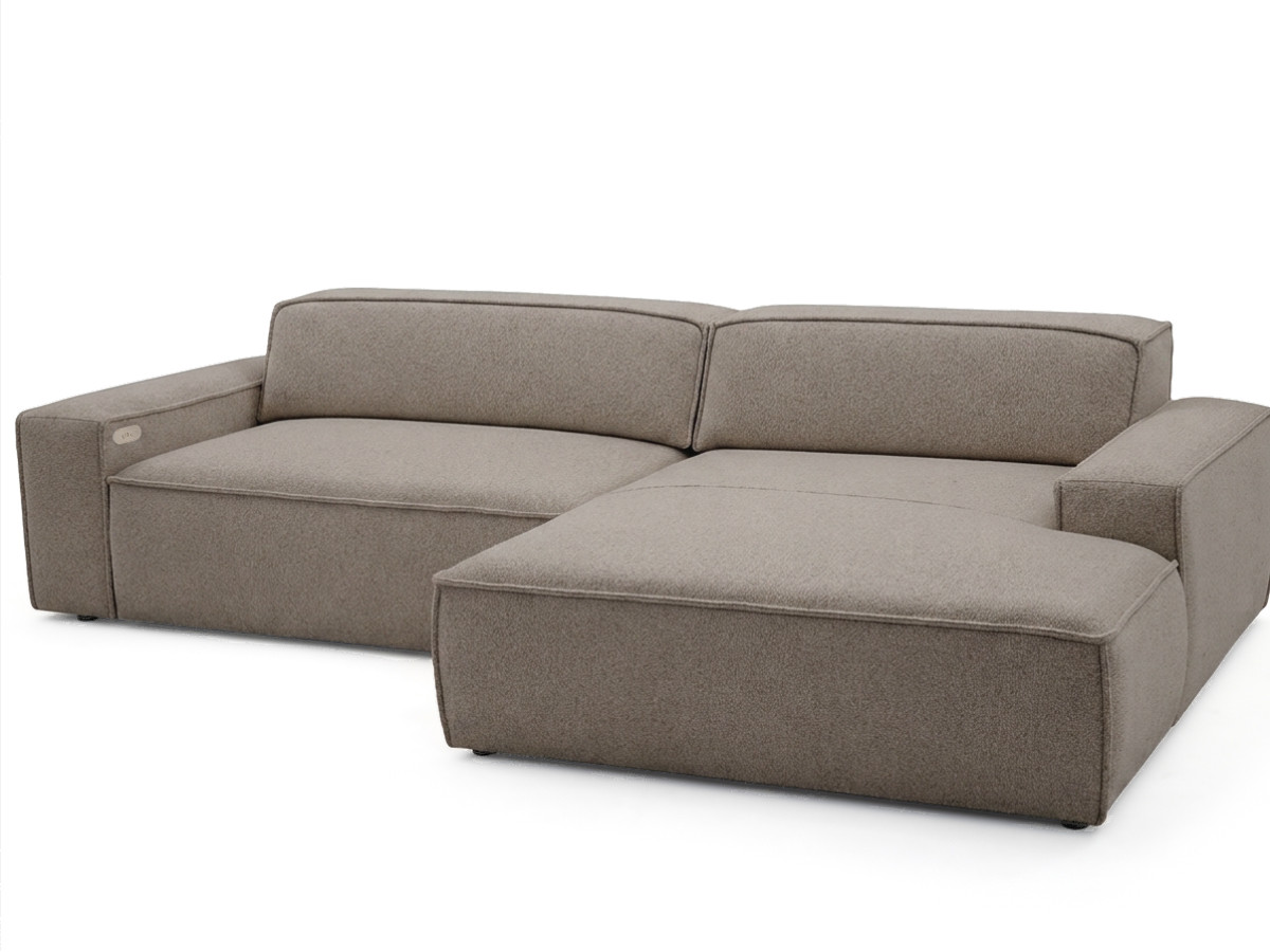 Canapé d'angle convertible avance-recule électrique ABEL tissu chiné