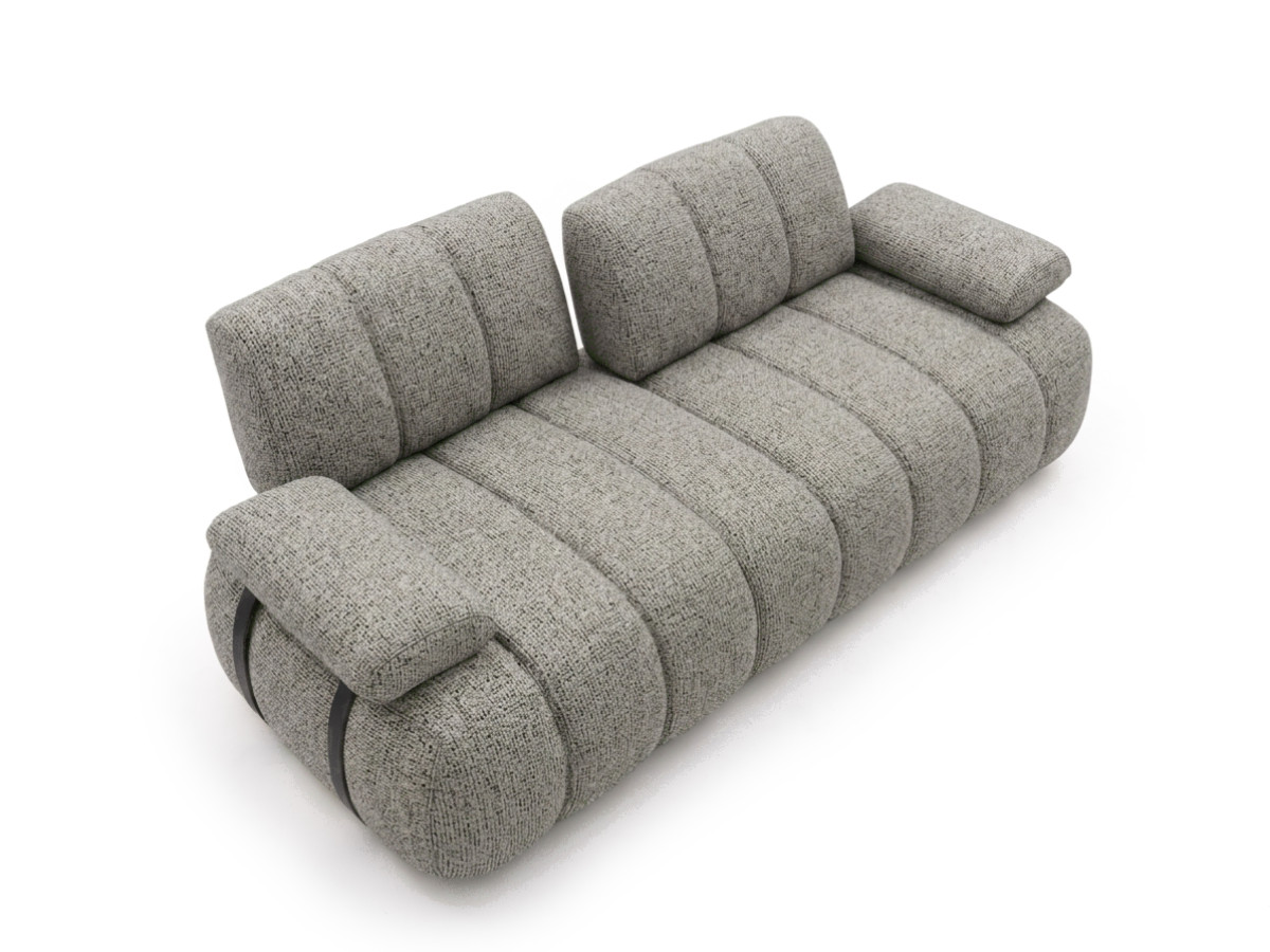 canapé droit 4 places avec dossier rétractable rivoli tissu chiné de couleur taupe