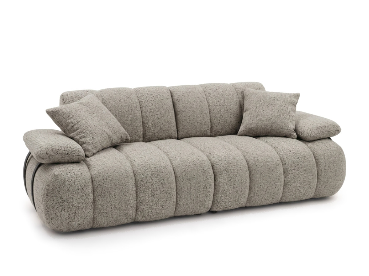 Canapé droit 4 places avec dossier rétractable RIVOLI tissu chiné