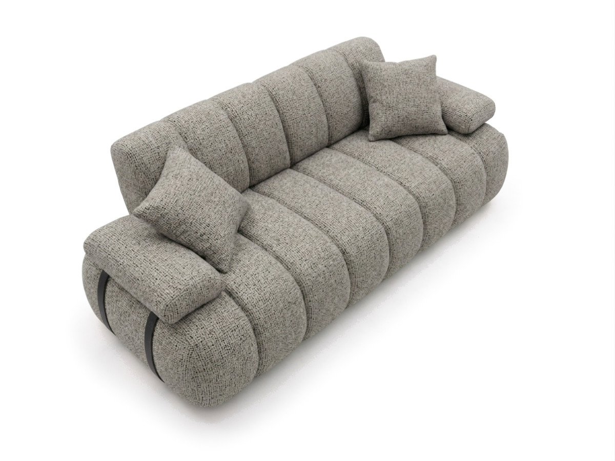 Canapé droit 4 places avec dossier rétractable RIVOLI tissu chiné