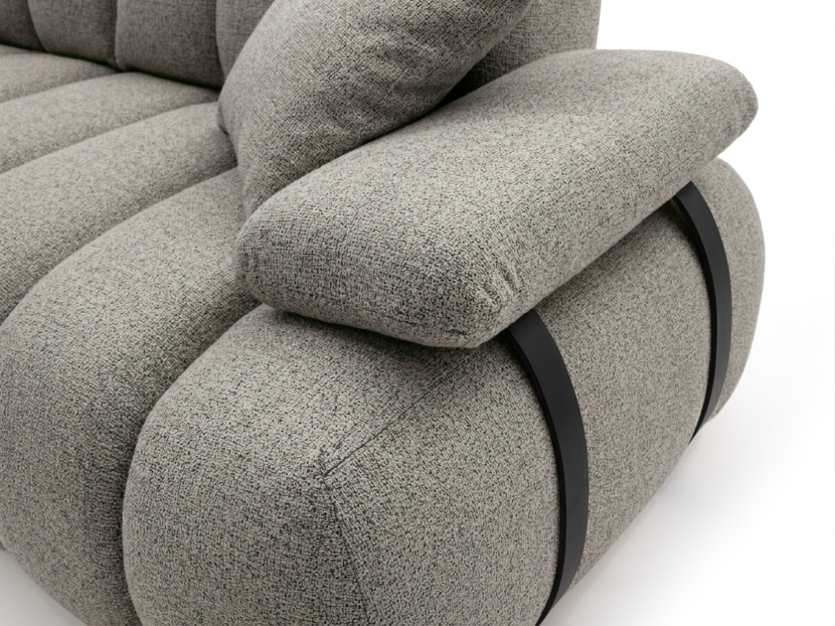Canapé droit 4 places avec dossier rétractable RIVOLI tissu chiné