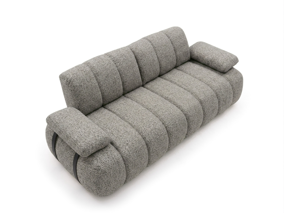 Canapé droit 4 places avec dossier rétractable RIVOLI tissu chiné