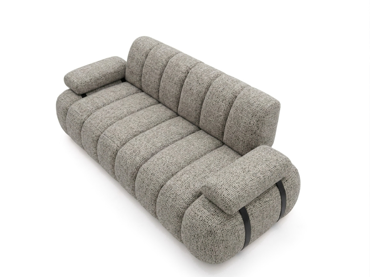 Canapé droit 4 places avec dossier rétractable RIVOLI tissu chiné