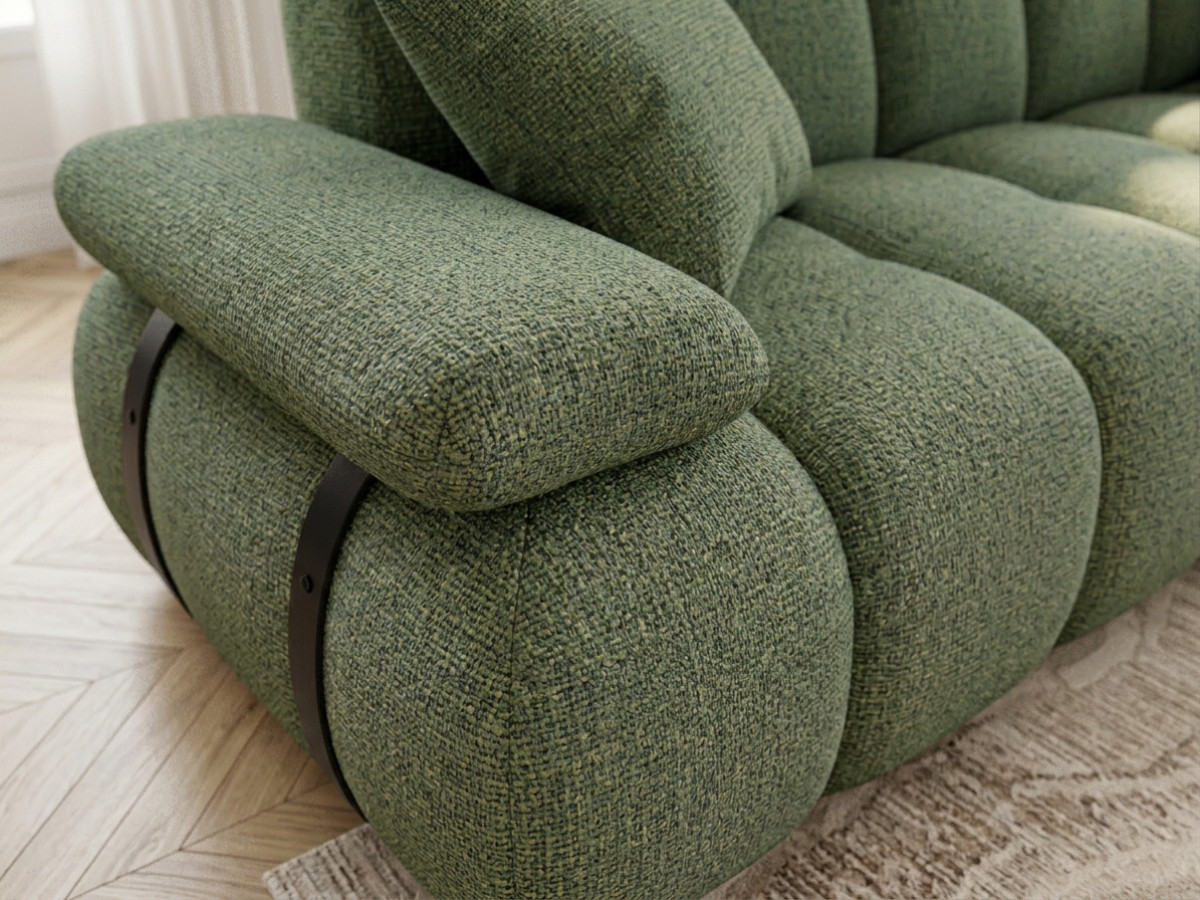 Canapé droit 4 places avec dossier rétractable RIVOLI tissu chiné