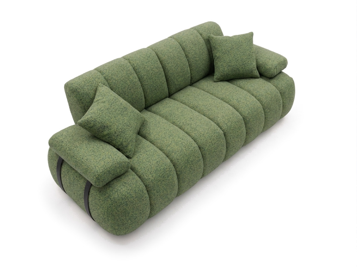 Canapé droit 4 places avec dossier rétractable RIVOLI tissu chiné