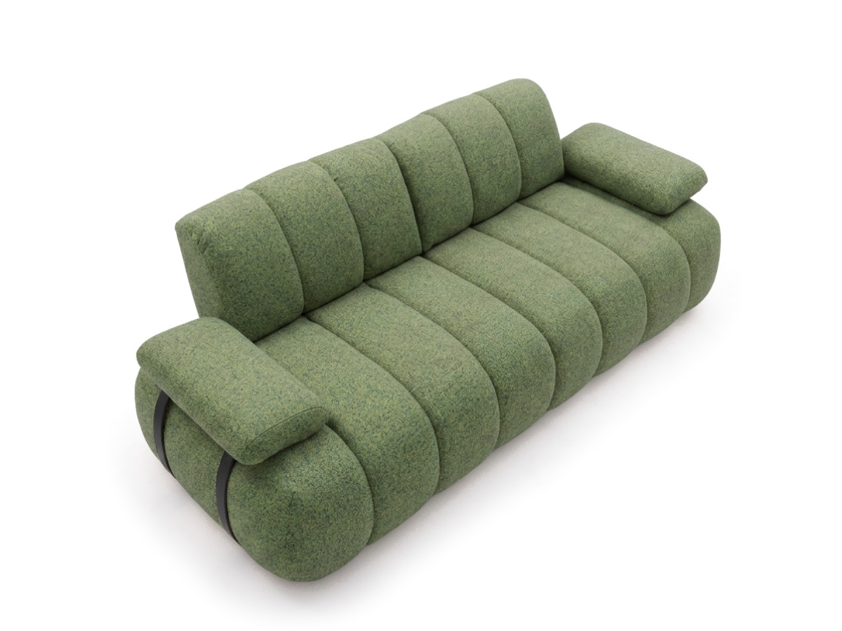 Canapé droit 4 places avec dossier rétractable RIVOLI tissu chiné