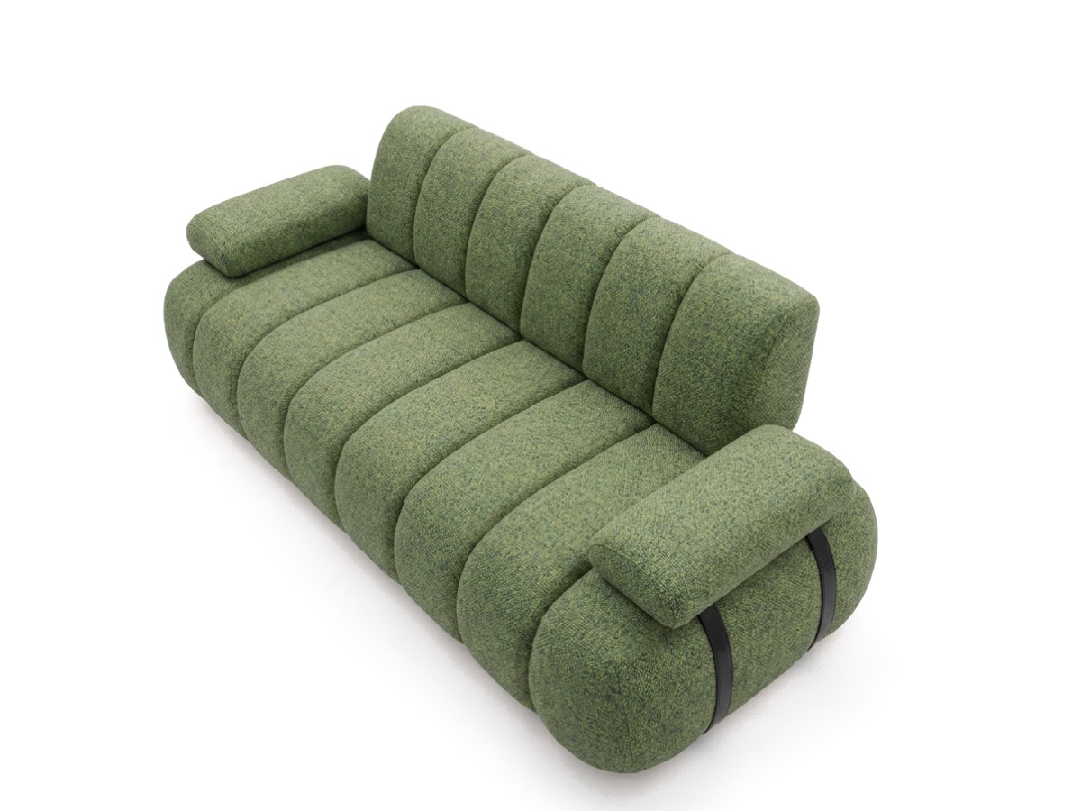 Canapé droit 4 places avec dossier rétractable RIVOLI tissu chiné