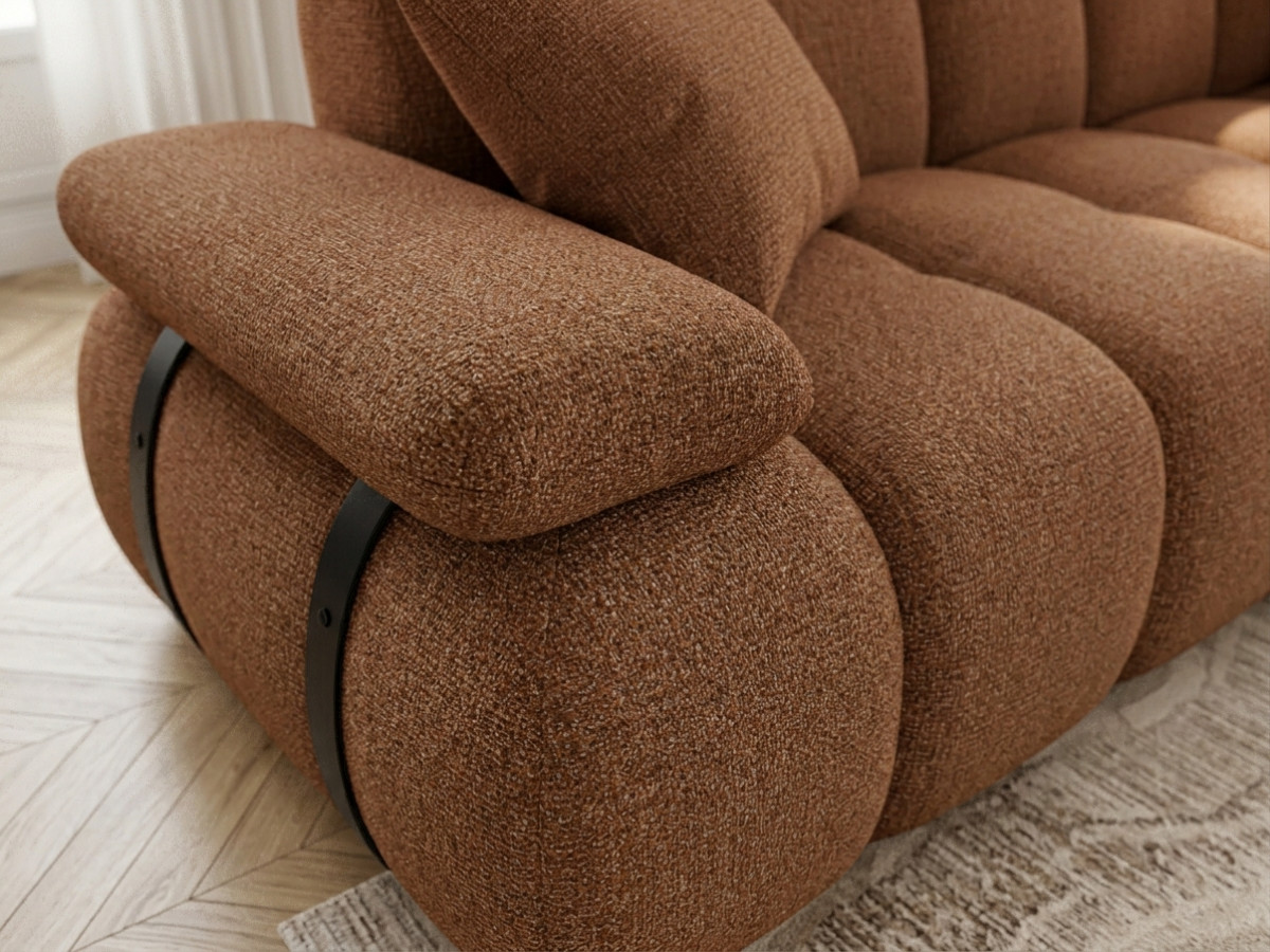 Canapé droit 4 places avec dossier rétractable RIVOLI tissu chiné