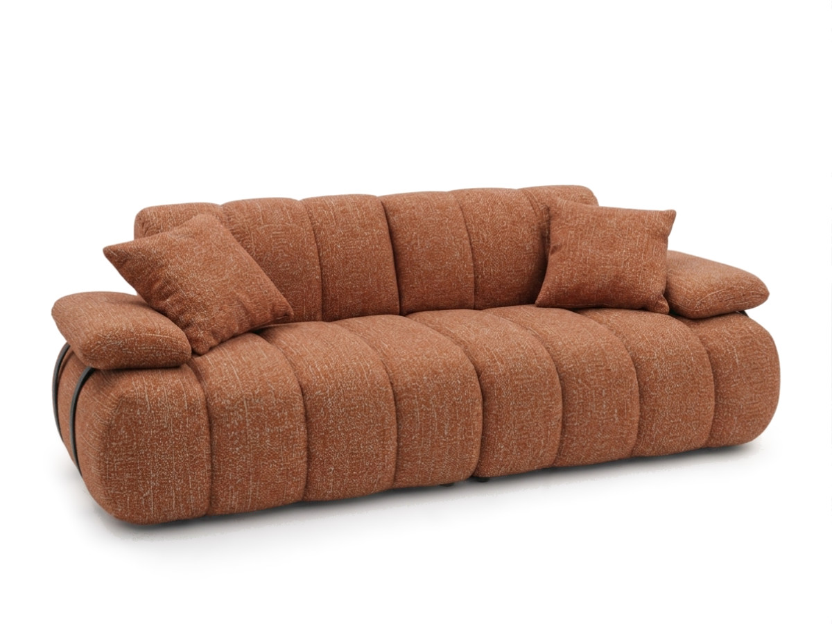 Canapé droit 4 places avec dossier rétractable RIVOLI tissu chiné