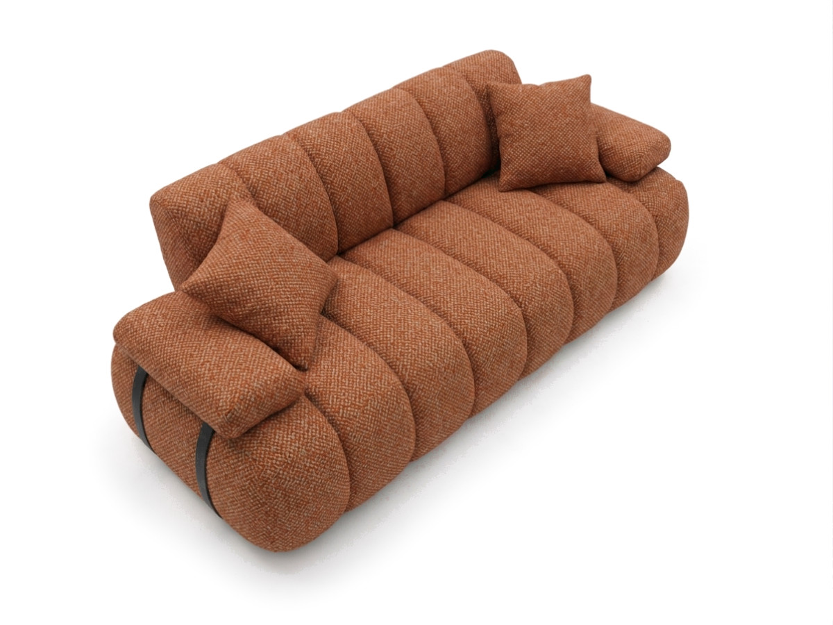 Canapé droit 4 places avec dossier rétractable RIVOLI tissu chiné