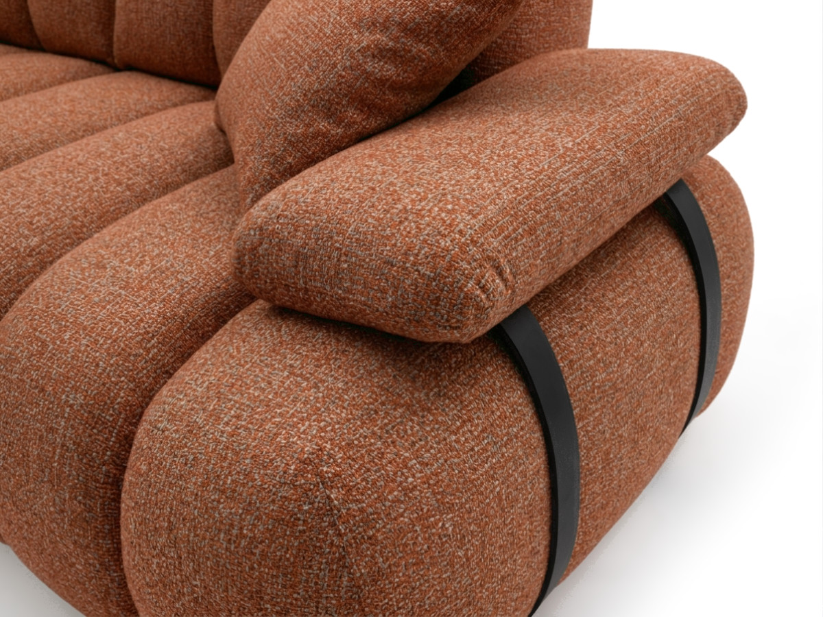 Canapé droit 4 places avec dossier rétractable RIVOLI tissu chiné