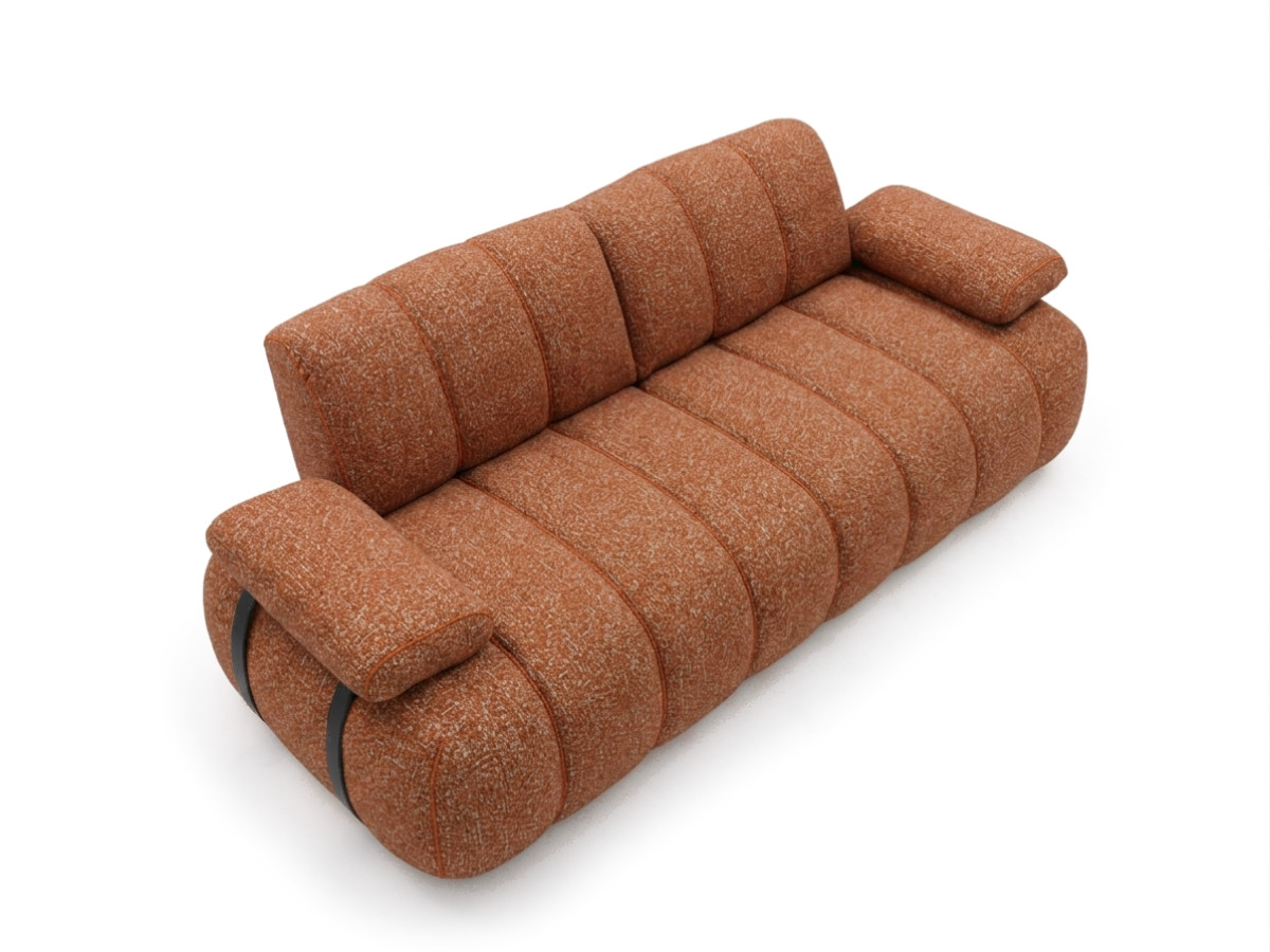Canapé droit 4 places avec dossier rétractable RIVOLI tissu chiné