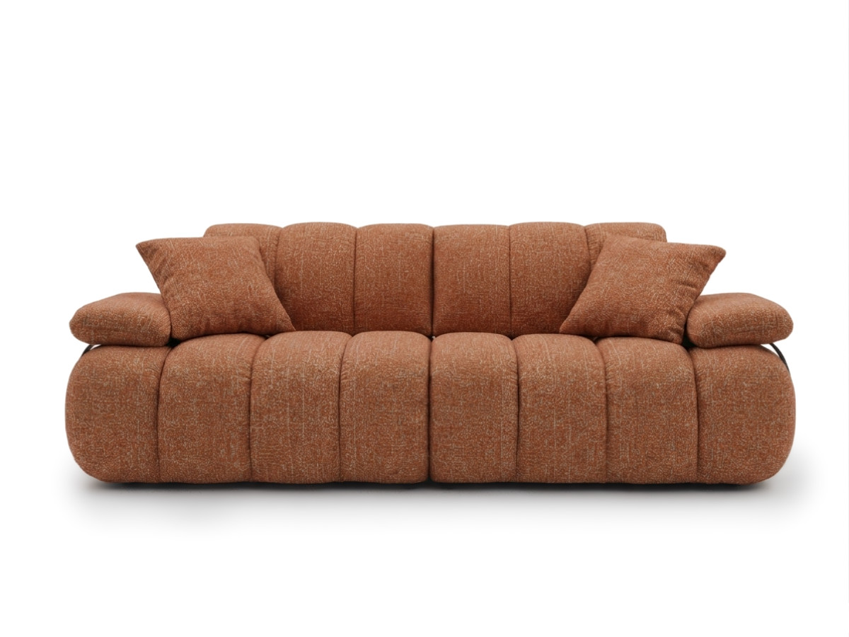 Canapé droit 4 places avec dossier rétractable RIVOLI tissu chiné