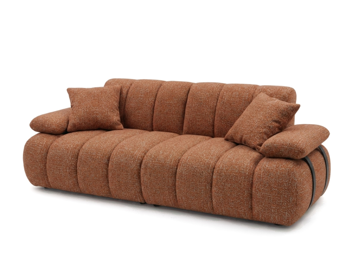 Canapé droit 4 places avec dossier rétractable RIVOLI tissu chiné
