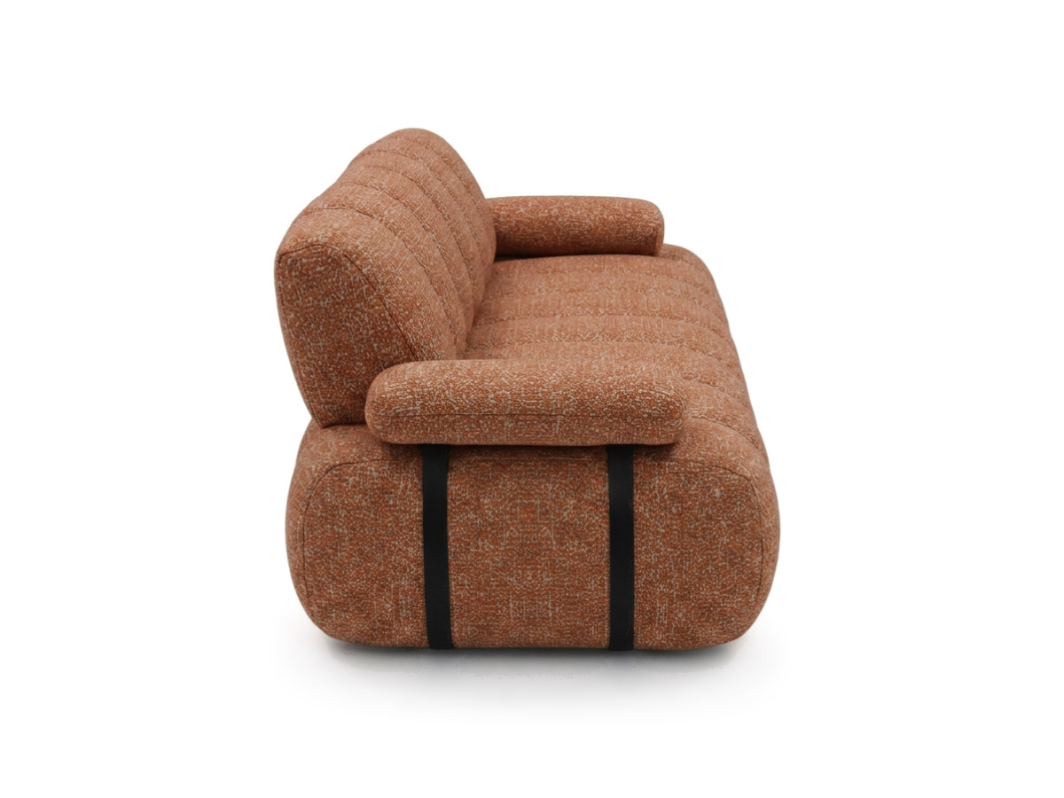 Canapé droit 4 places avec dossier rétractable RIVOLI tissu chiné