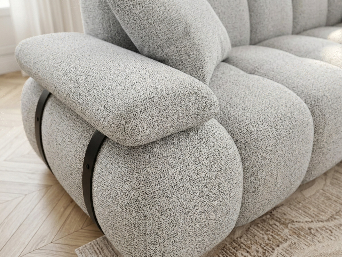 Canapé droit 4 places avec dossier rétractable RIVOLI tissu chiné