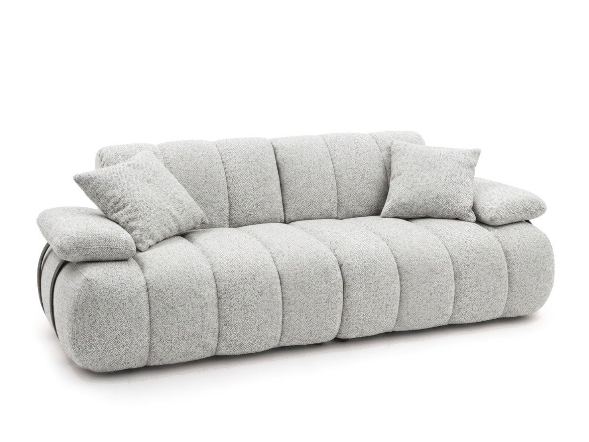 Canapé droit 4 places avec dossier rétractable RIVOLI tissu chiné