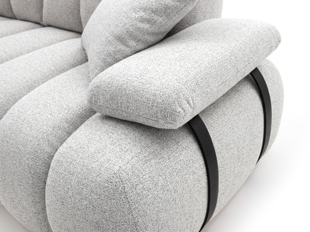 Canapé droit 4 places avec dossier rétractable RIVOLI tissu chiné