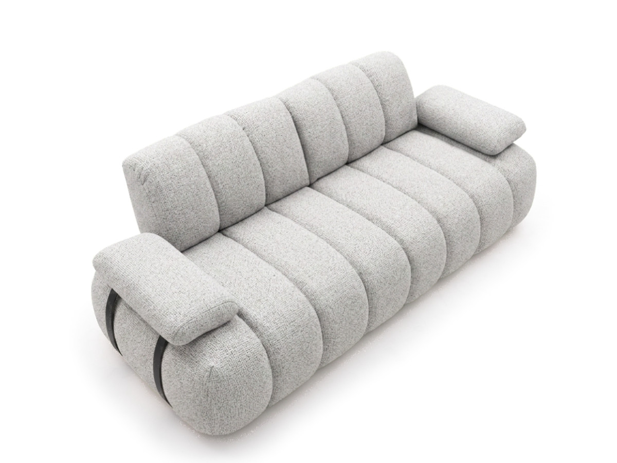 Canapé droit 4 places avec dossier rétractable RIVOLI tissu chiné