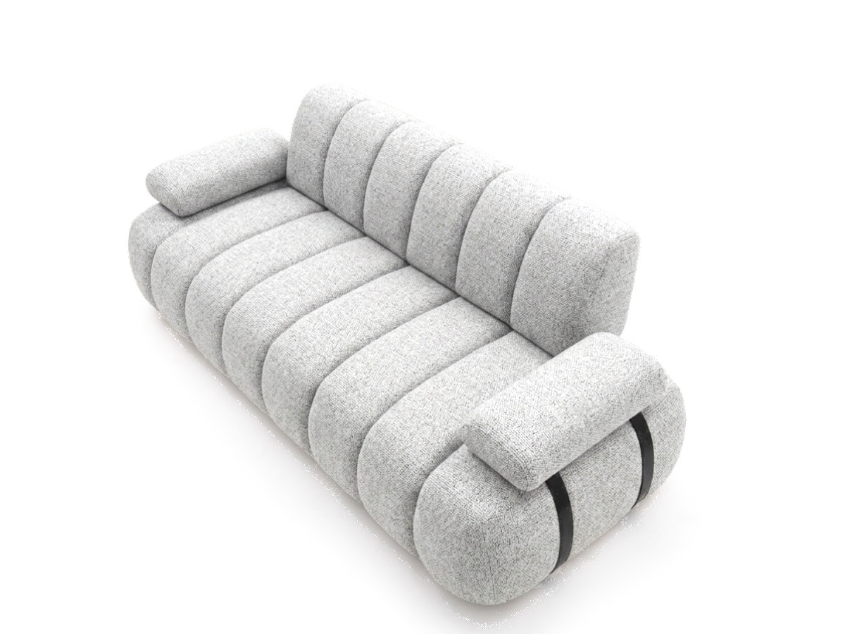 Canapé droit 4 places avec dossier rétractable RIVOLI tissu chiné