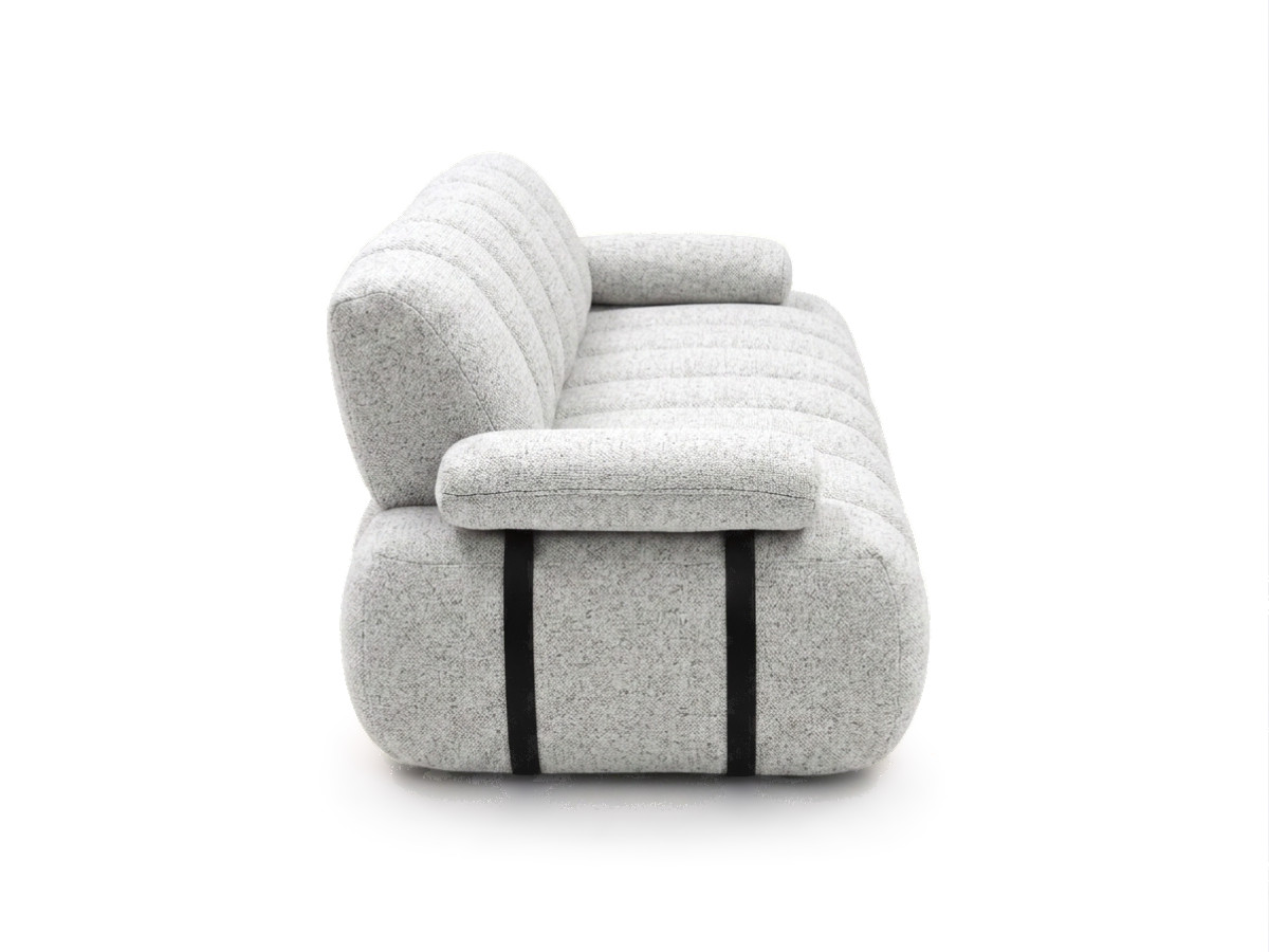 Canapé droit 4 places avec dossier rétractable RIVOLI tissu chiné