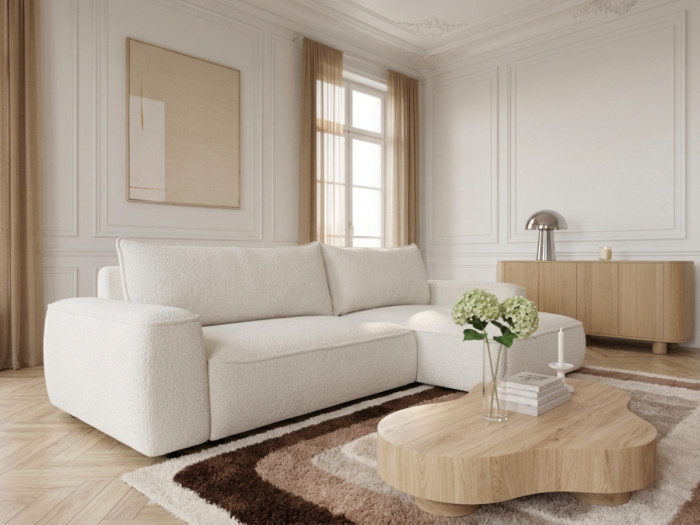 Canapé d'angle réversible convertible HONORE tissu chenille