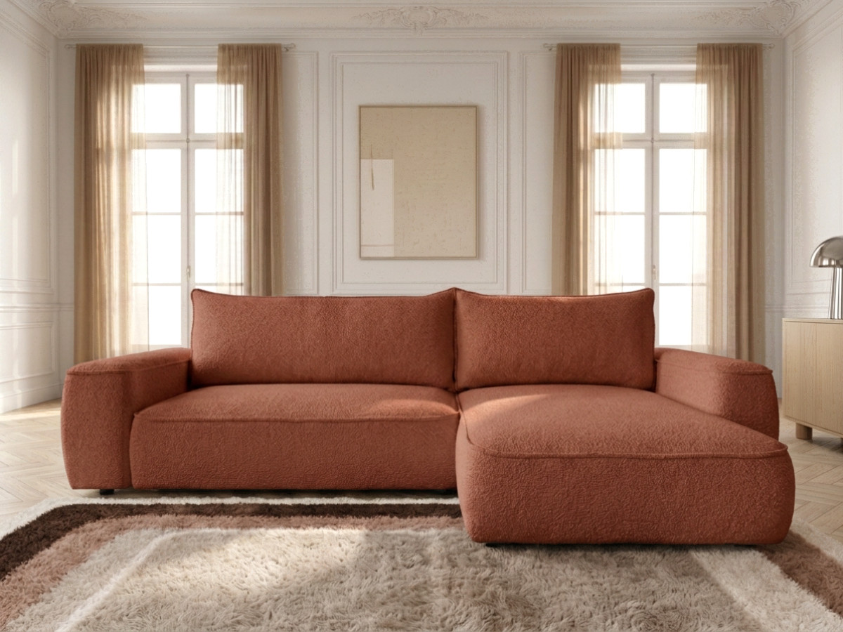 Canapé d'angle réversible convertible HONORE tissu chenille