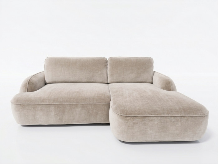Canapé d'angle convertible CELESTE tissu lisse
