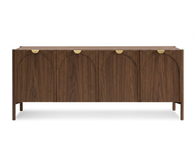 Buffet 4 portes 178 cm LOLA motif arrondi et placage frêne massif